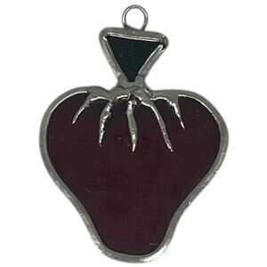 Red Stained Glass Strawberry Suncatcher Ornament